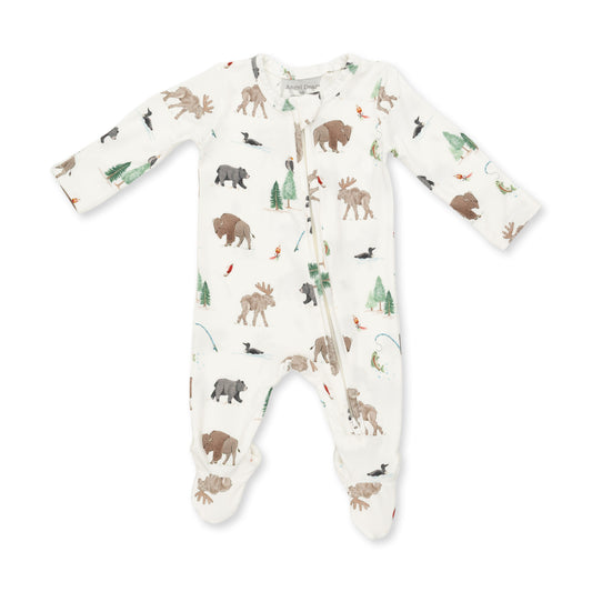 Northern Woodland Animals Zip Footie