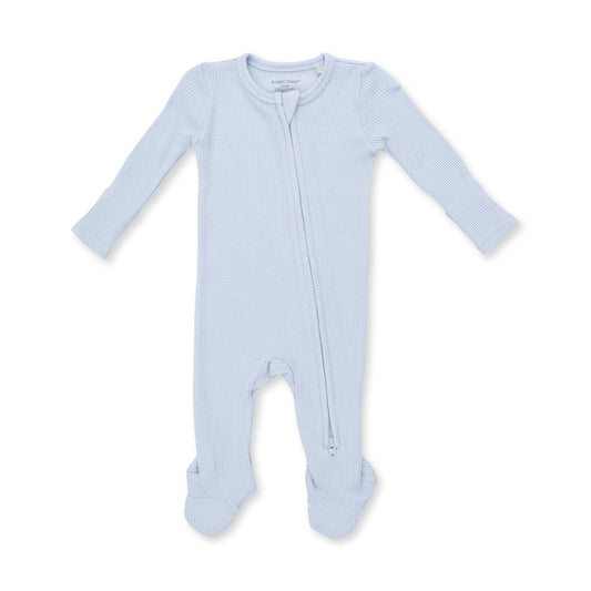 Solid Baby Blue Zip Footie