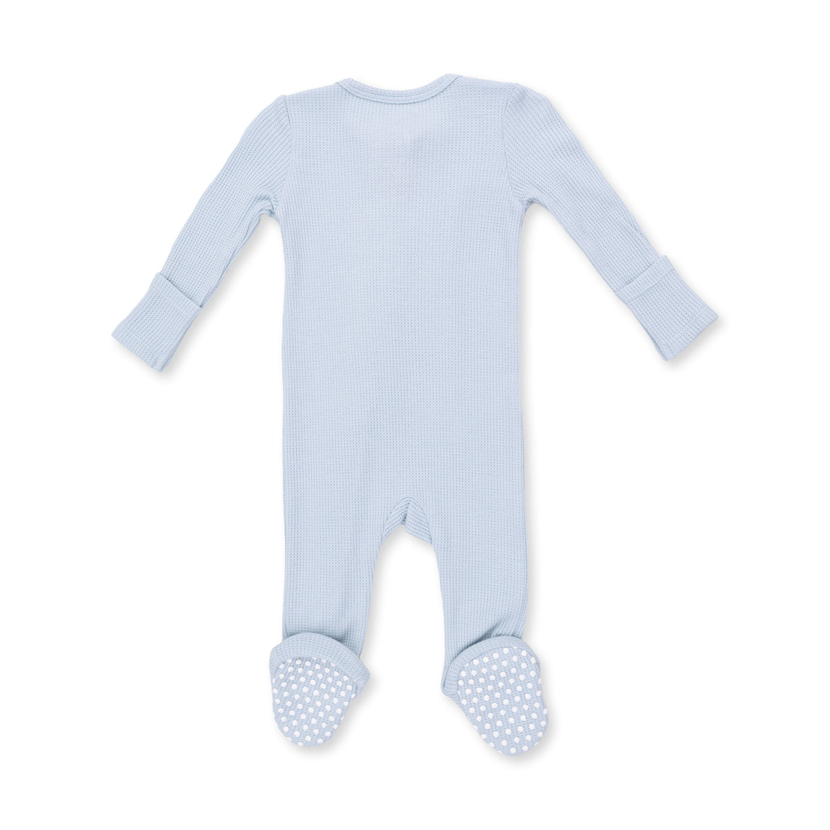Solid Baby Blue Zip Footie