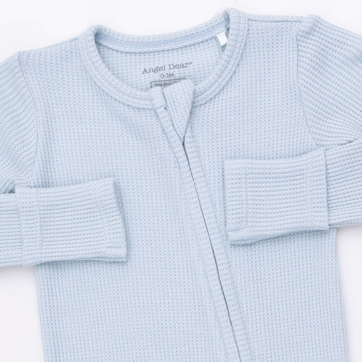 Solid Baby Blue Zip Footie