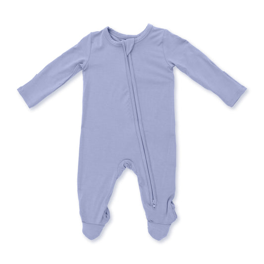 Solid Blue Fog Zip Footie
