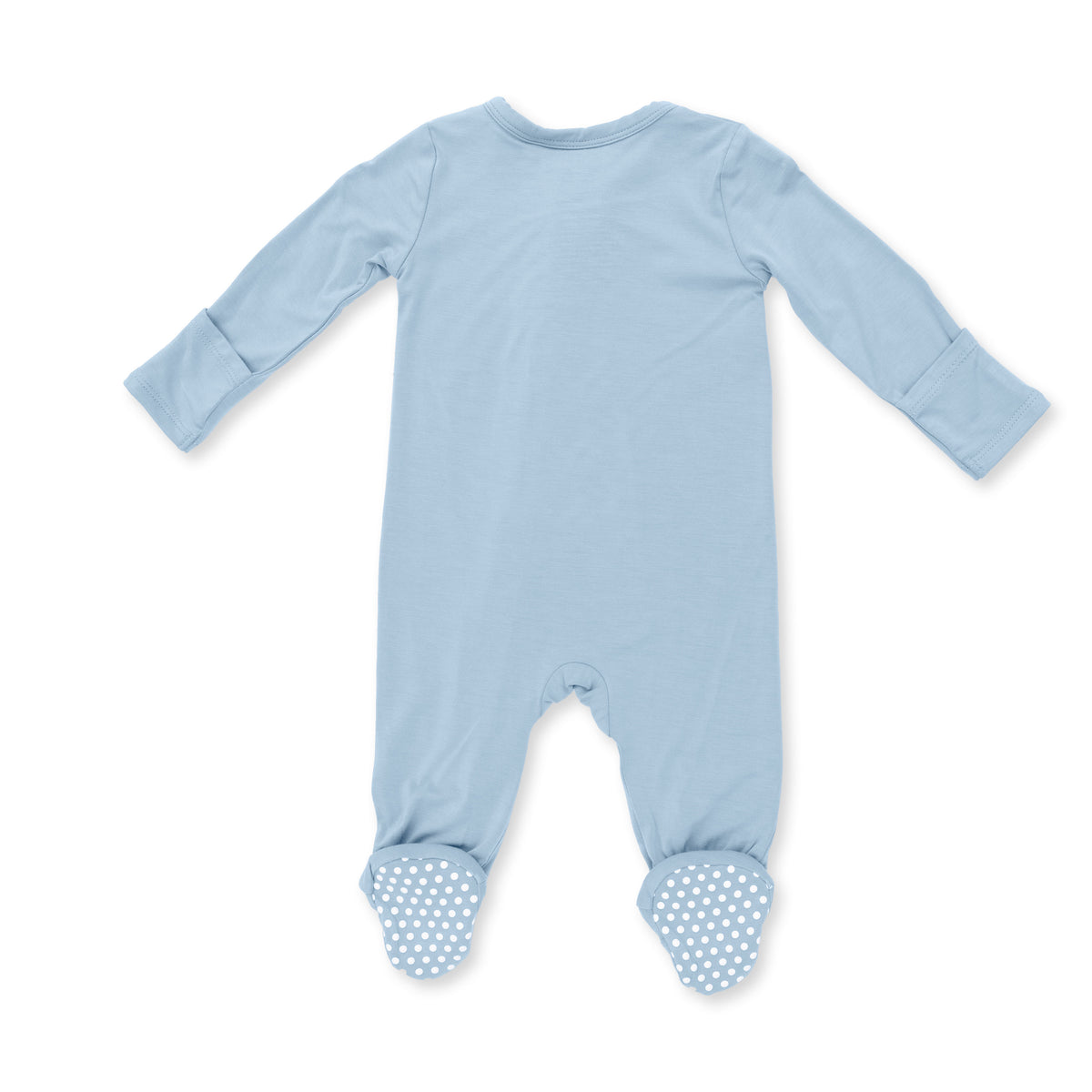 Solid Stone Blue Zip Footie