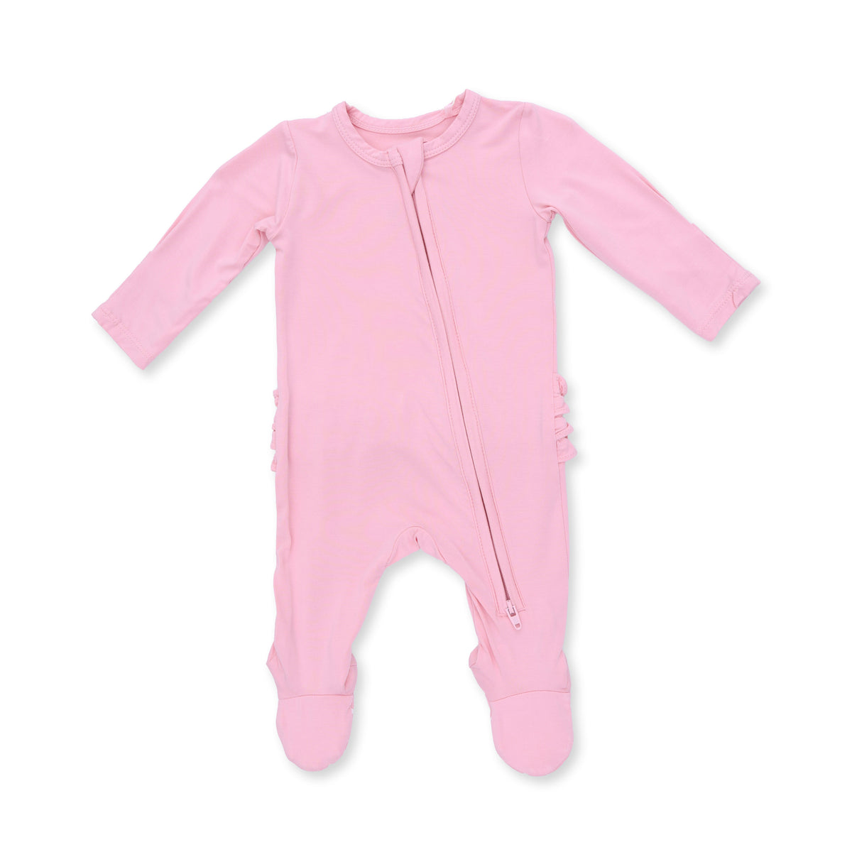 Solid Candy Pink Zip Footie