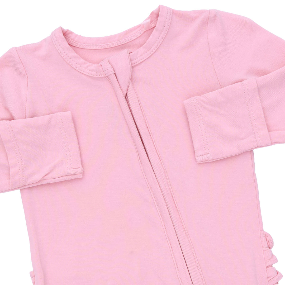 Solid Candy Pink Zip Footie