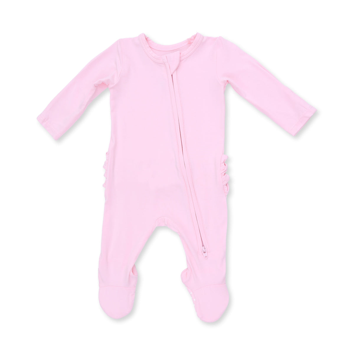 Solid Pink A Boo Zip Footie