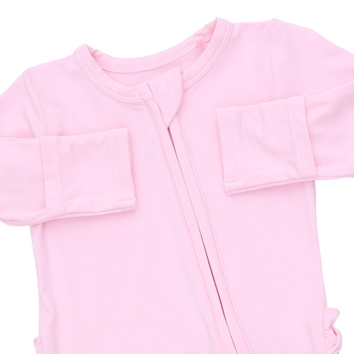 Solid Pink A Boo Zip Footie