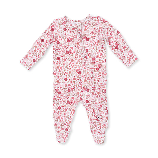 Serene Floral Zip Footie