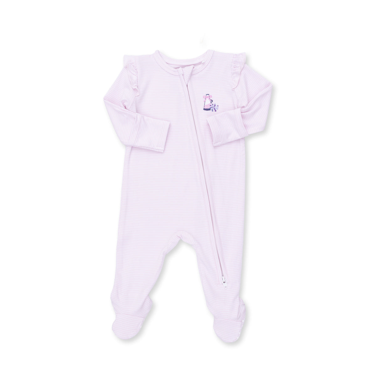 Cheer Micro Stripe Zip Footie