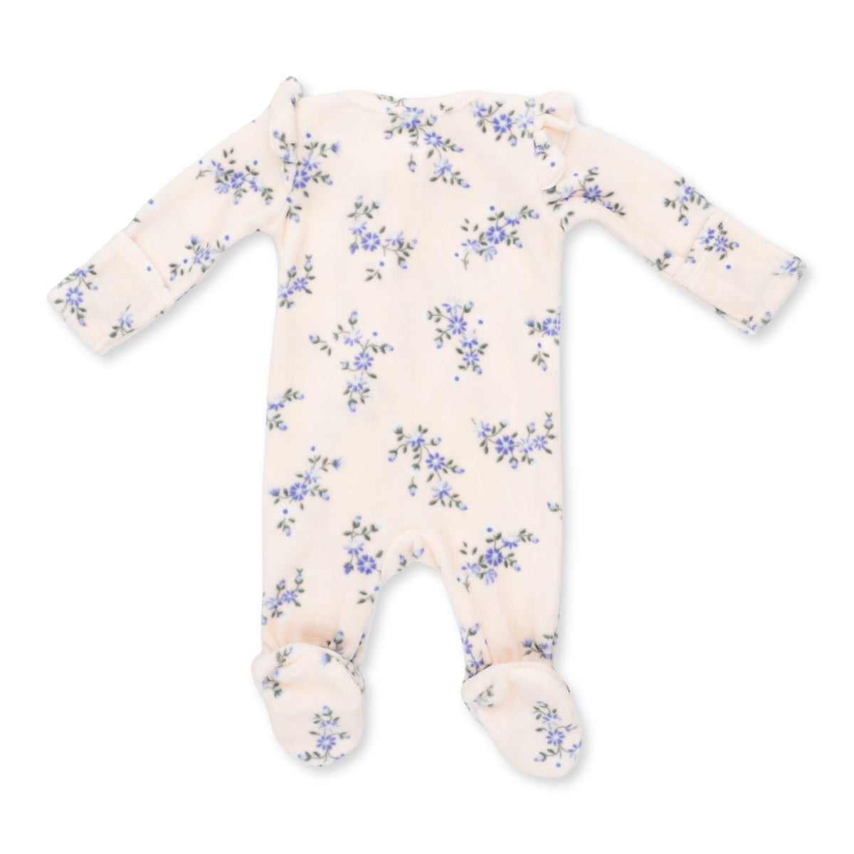 Sweet Hanna Floral Velour Zip Footie