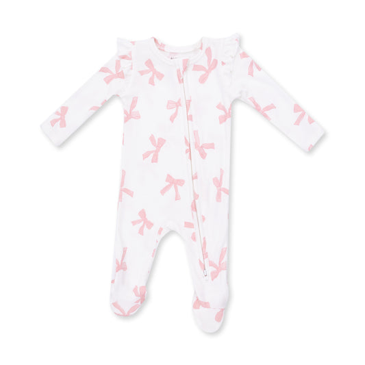 Pretty Bows Zip Footie