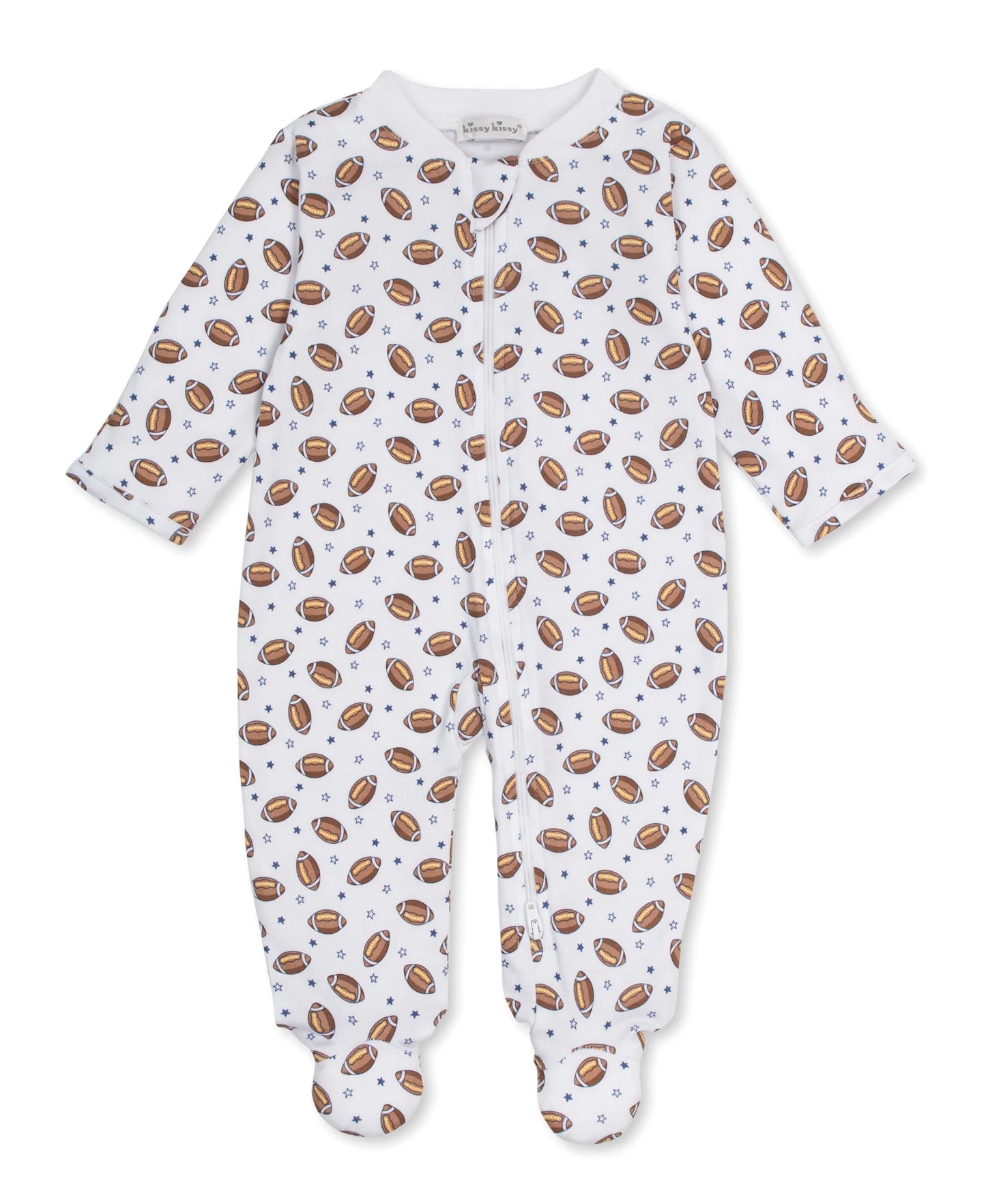 PJs Football Season Zip Footie