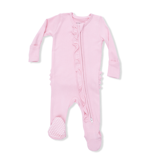 Solid Romance Zipper Footie