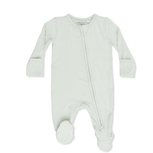 Solid Bok Choy Zipper Footie