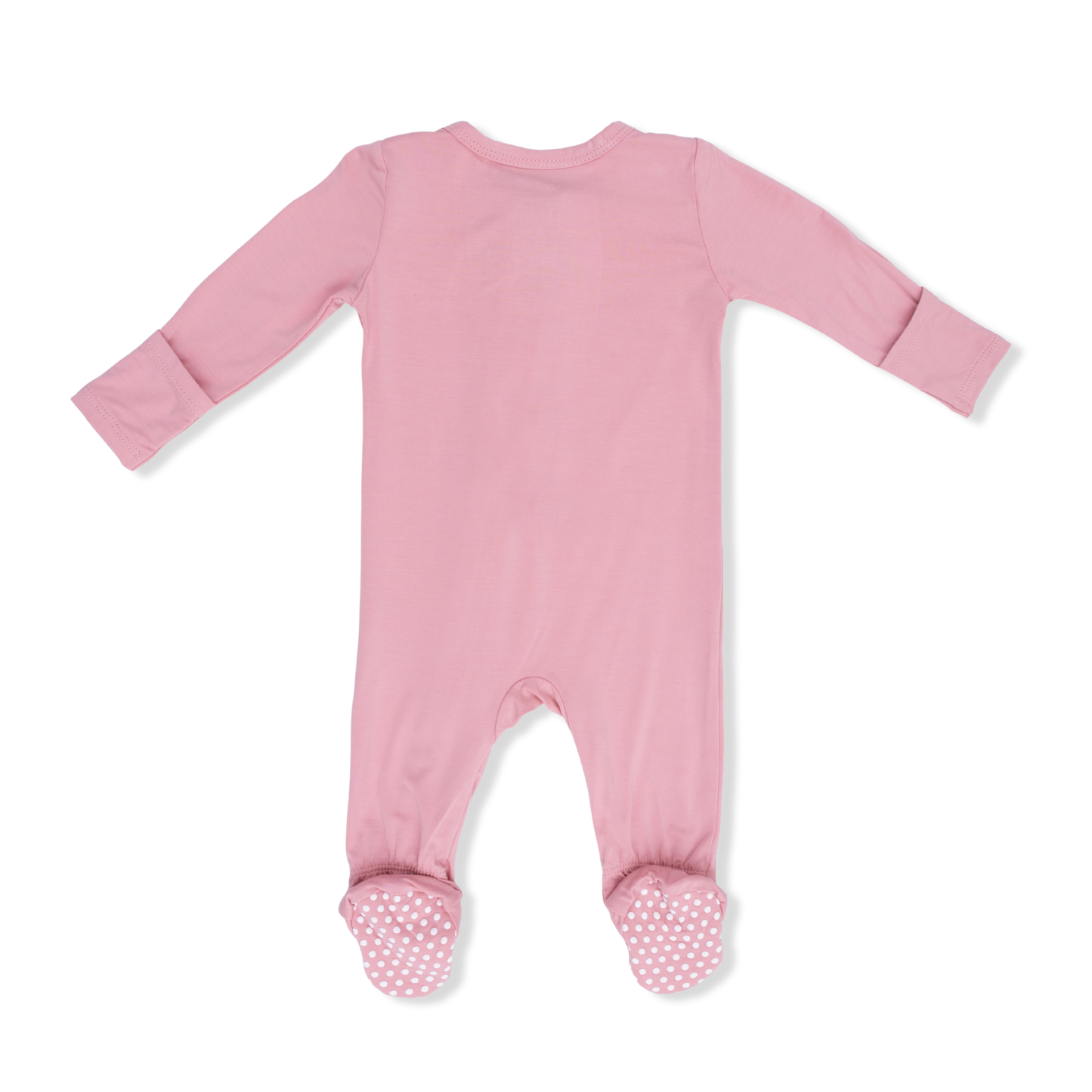 Solid Rose Zipper Footie