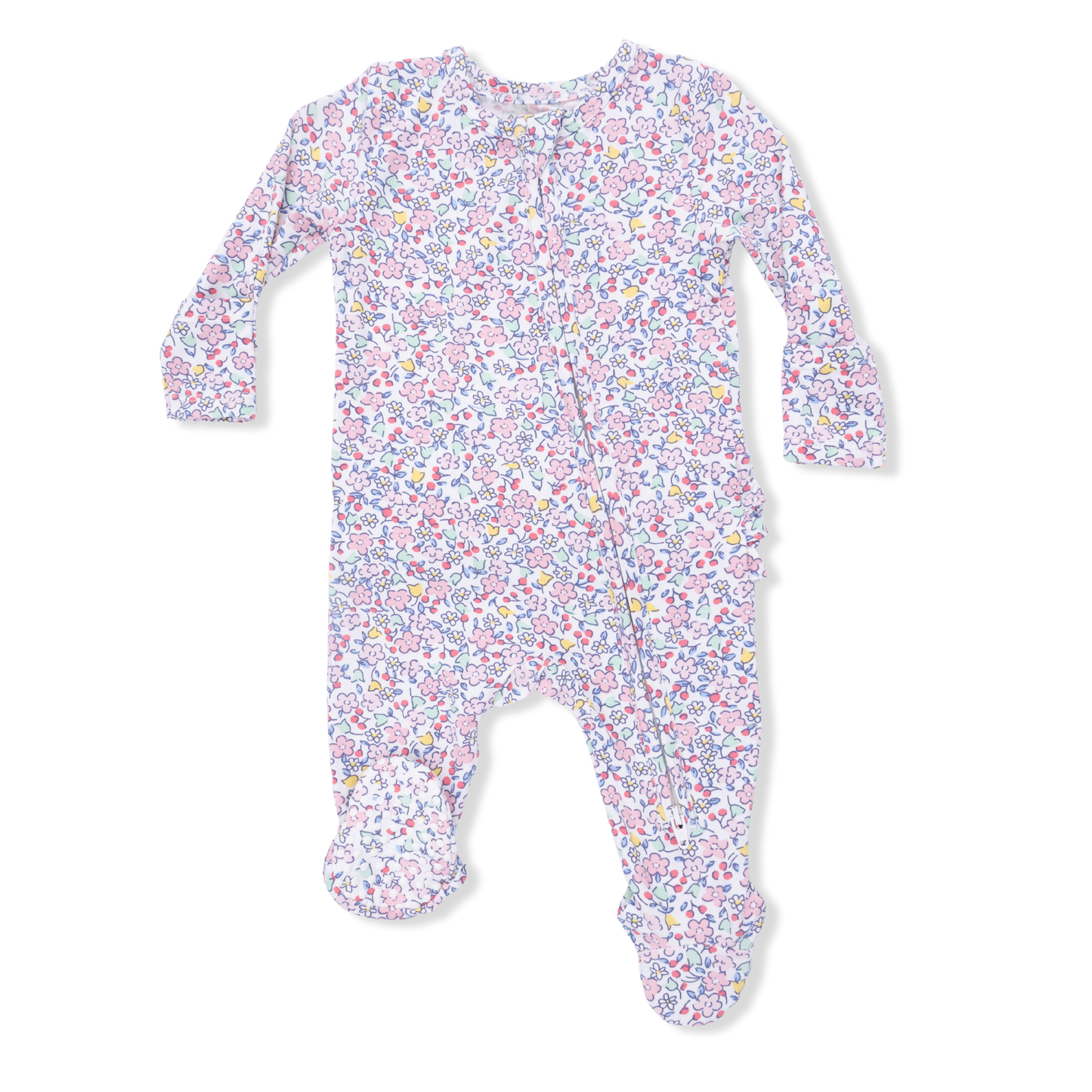 Elizabeth's Garden Ruffle Zipper Footie