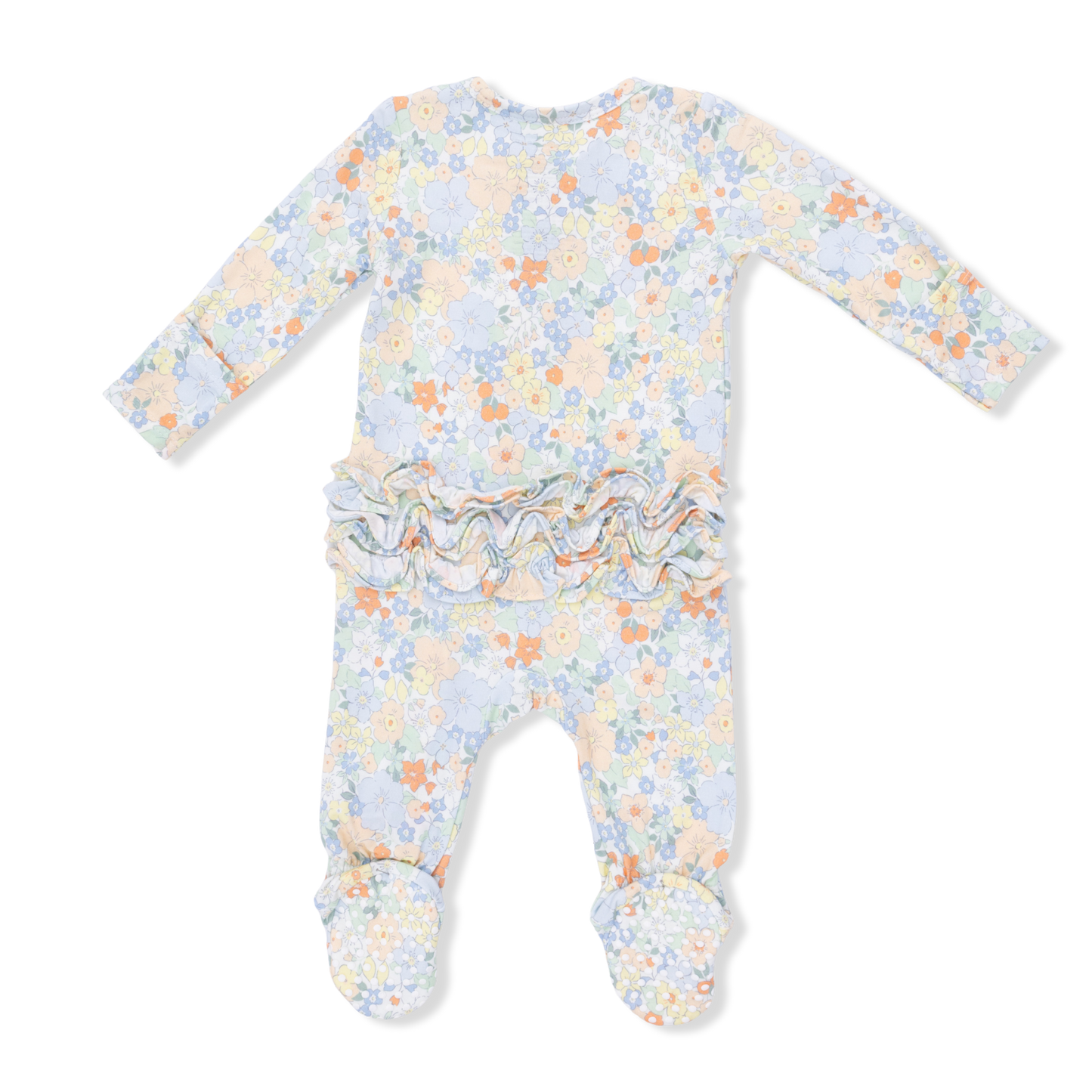 Georgia Floral Ruffle Zipper Footie