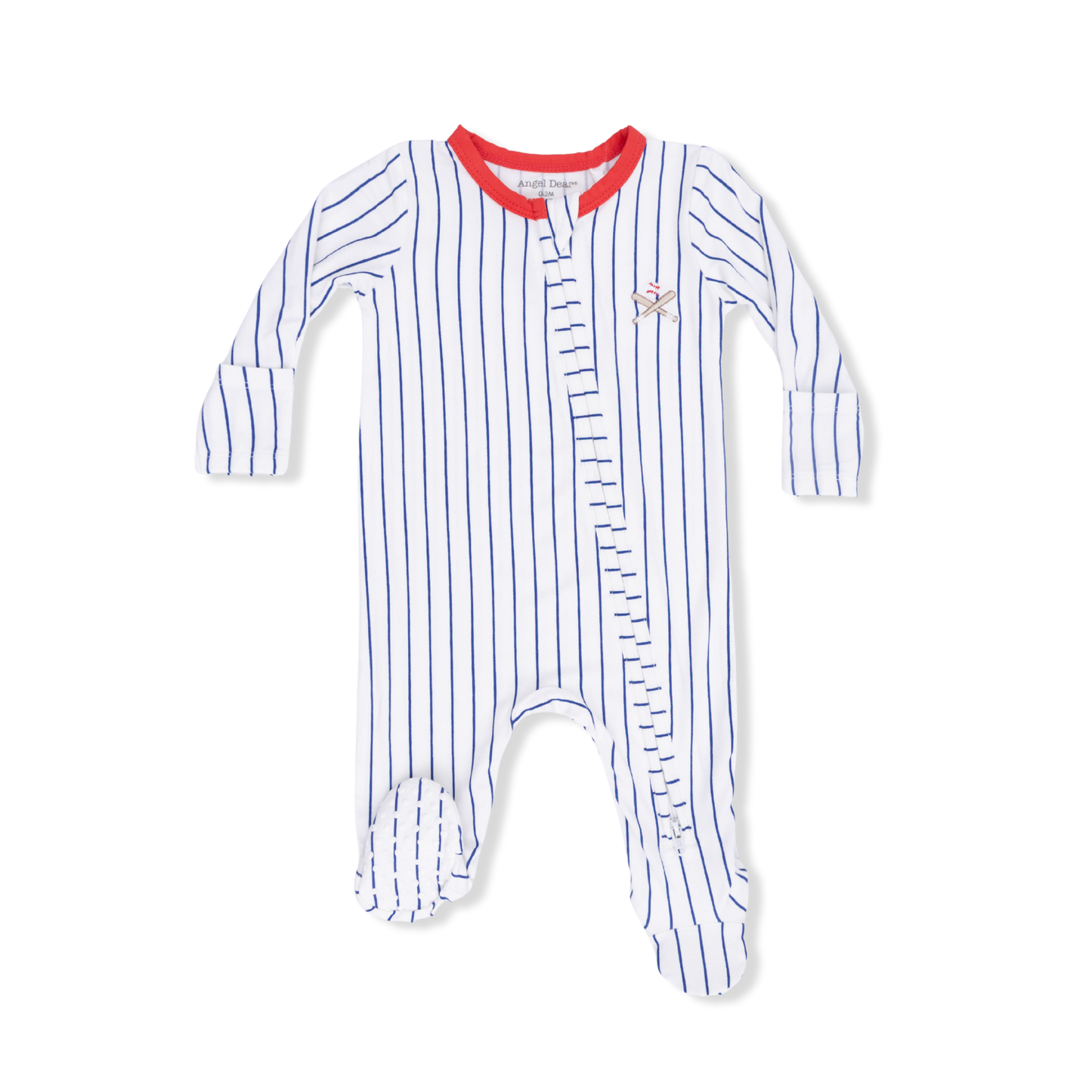 Baseball Stripe Zipper Footie