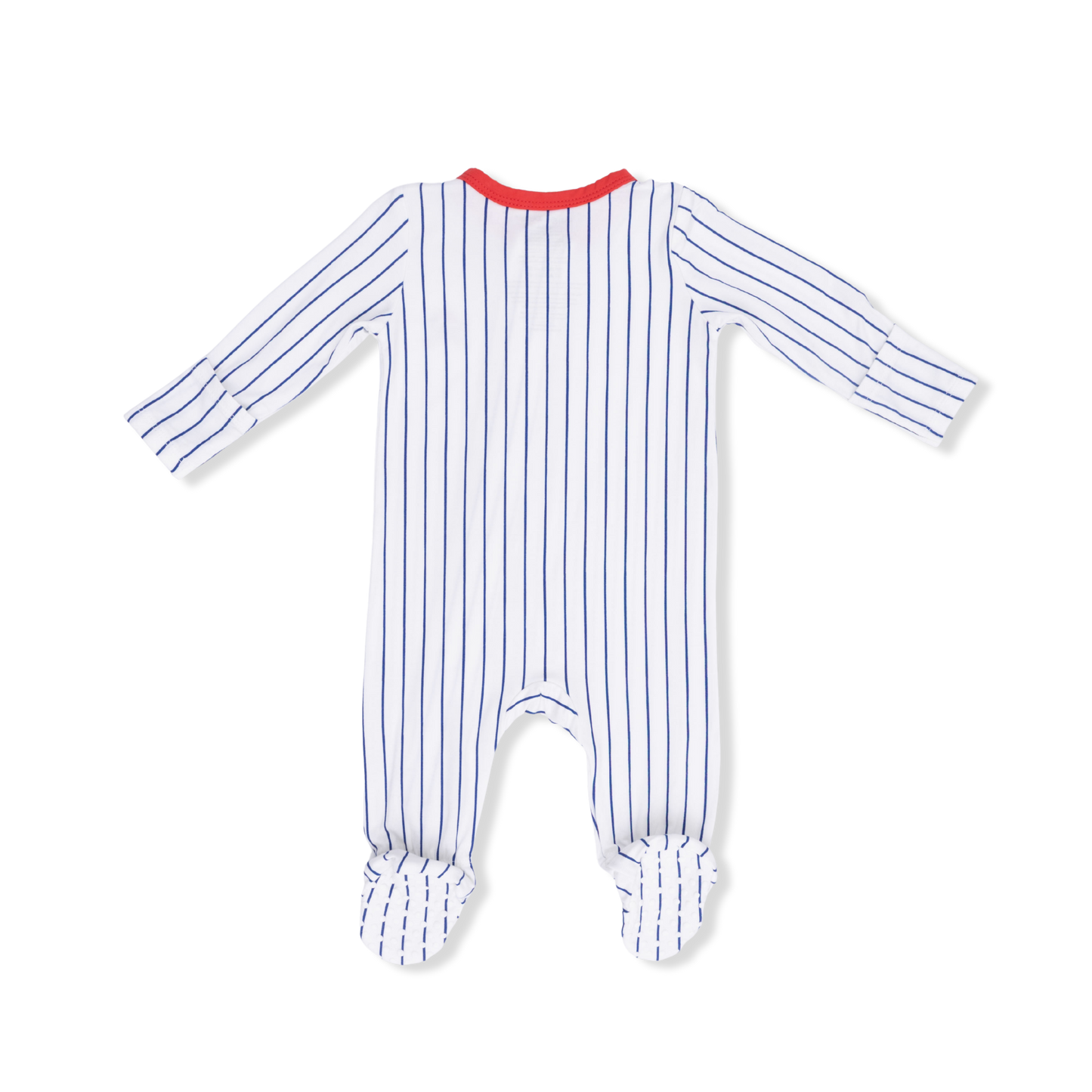 Baseball Stripe Zipper Footie